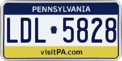 PA license plate LDL5828