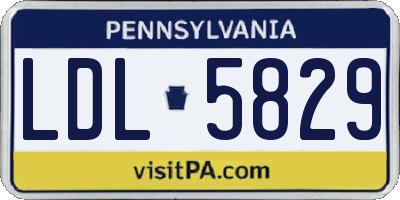 PA license plate LDL5829