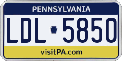 PA license plate LDL5850