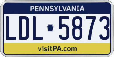 PA license plate LDL5873