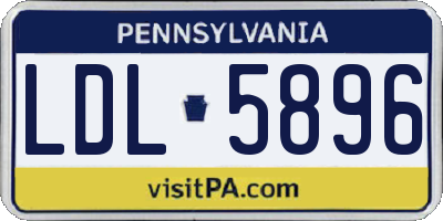 PA license plate LDL5896