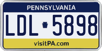 PA license plate LDL5898