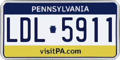 PA license plate LDL5911