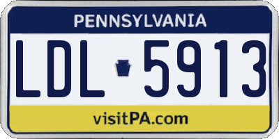 PA license plate LDL5913