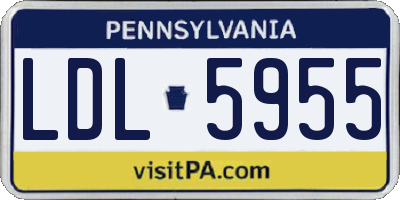 PA license plate LDL5955
