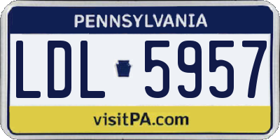 PA license plate LDL5957