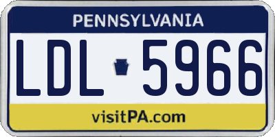 PA license plate LDL5966