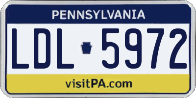 PA license plate LDL5972