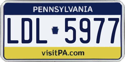 PA license plate LDL5977