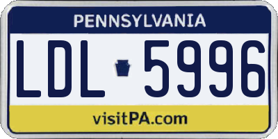 PA license plate LDL5996