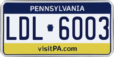 PA license plate LDL6003