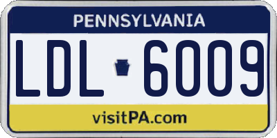 PA license plate LDL6009