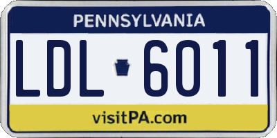 PA license plate LDL6011