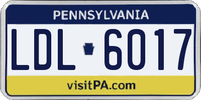 PA license plate LDL6017