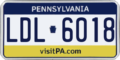 PA license plate LDL6018