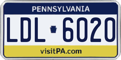 PA license plate LDL6020