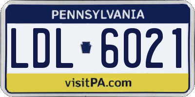 PA license plate LDL6021