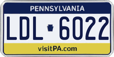 PA license plate LDL6022