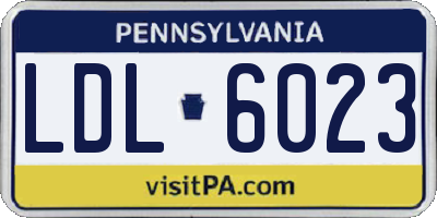 PA license plate LDL6023