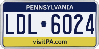 PA license plate LDL6024