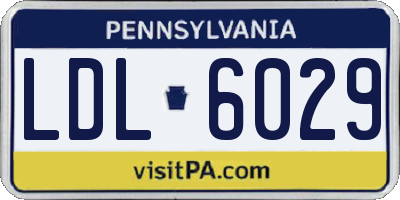 PA license plate LDL6029