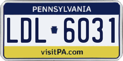 PA license plate LDL6031