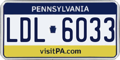 PA license plate LDL6033