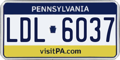 PA license plate LDL6037