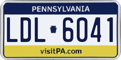 PA license plate LDL6041