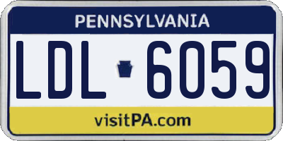 PA license plate LDL6059
