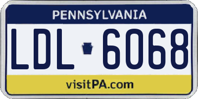 PA license plate LDL6068