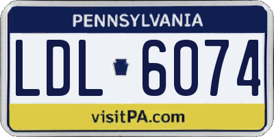 PA license plate LDL6074