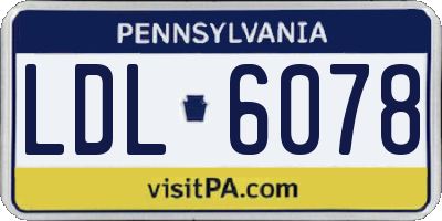 PA license plate LDL6078