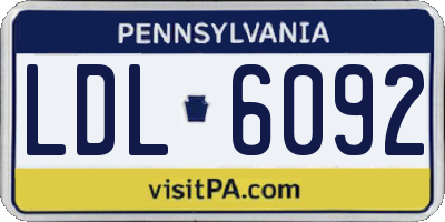 PA license plate LDL6092