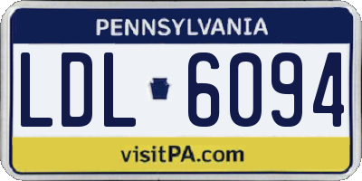 PA license plate LDL6094