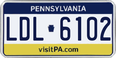 PA license plate LDL6102