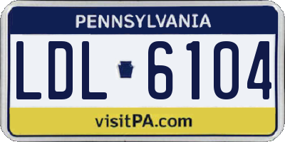 PA license plate LDL6104