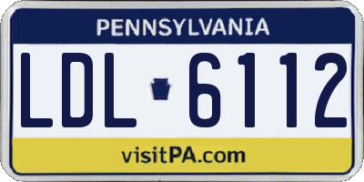 PA license plate LDL6112