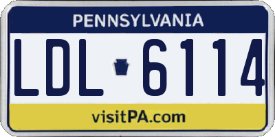 PA license plate LDL6114