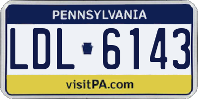 PA license plate LDL6143
