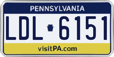 PA license plate LDL6151
