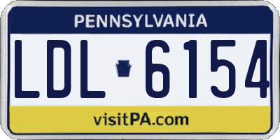 PA license plate LDL6154