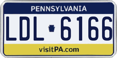 PA license plate LDL6166