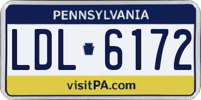 PA license plate LDL6172