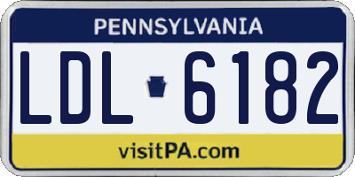 PA license plate LDL6182