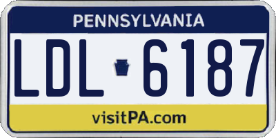 PA license plate LDL6187