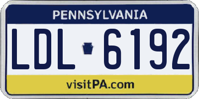 PA license plate LDL6192