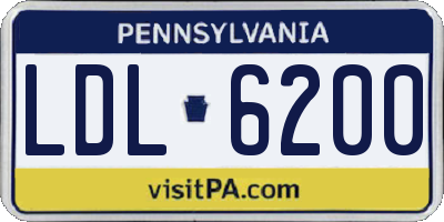 PA license plate LDL6200