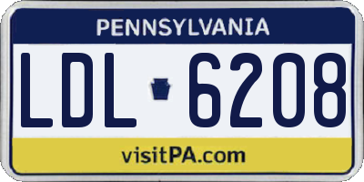 PA license plate LDL6208