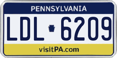 PA license plate LDL6209